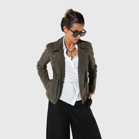 CHAQUETA DE CUERO GAMUZA