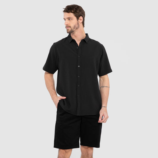 CAMISA WRINKLE MANGA CORTA