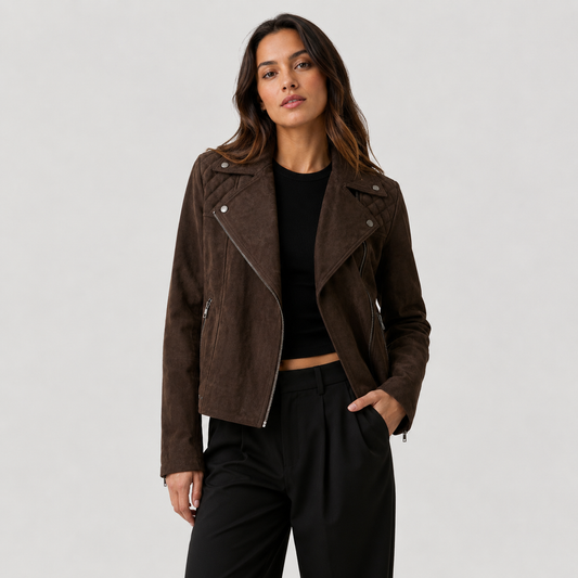 CHAQUETA DE CUERO MUJER GAMUZA