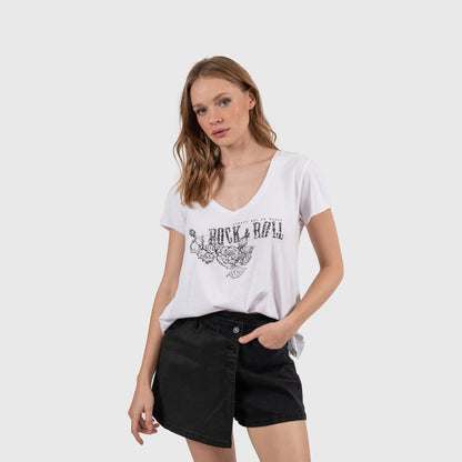 WOMEN COTTON V-TEE